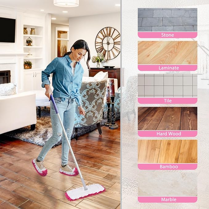 8 Pcs Mop Slippers Socks Floor Cleaning, Microfiber Shoe Covers dust Washable - Image 7