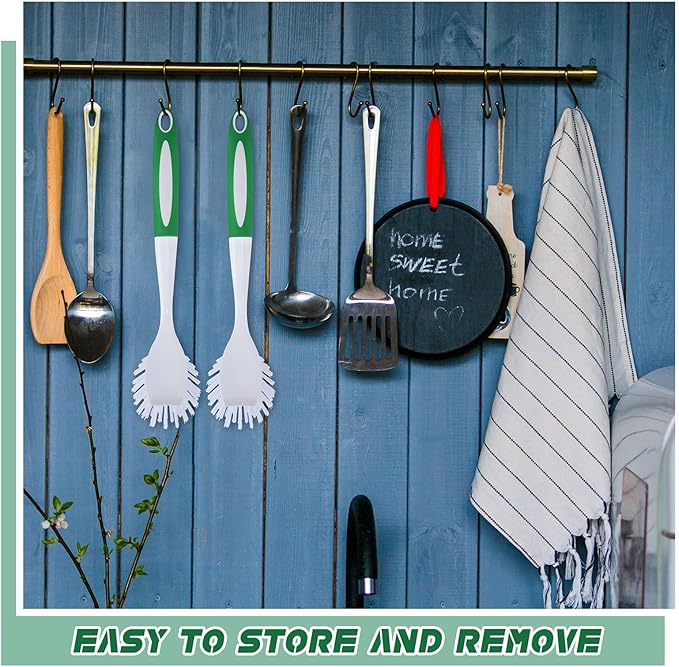 Hsei 20 Pcs Green Kitchen Scrub Dish Brush Bulk - Image 5