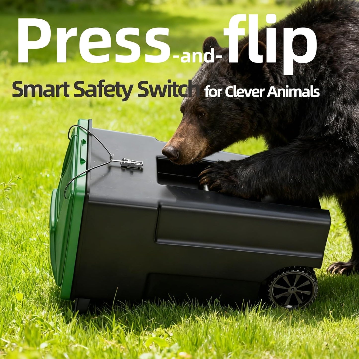 Animal Proof Trash Can Lock, 304 Stainless Steel Tension Latch for Raccoon & Bear Prevention, Universal Fit for 20-100 Gallon Outdoor Bins