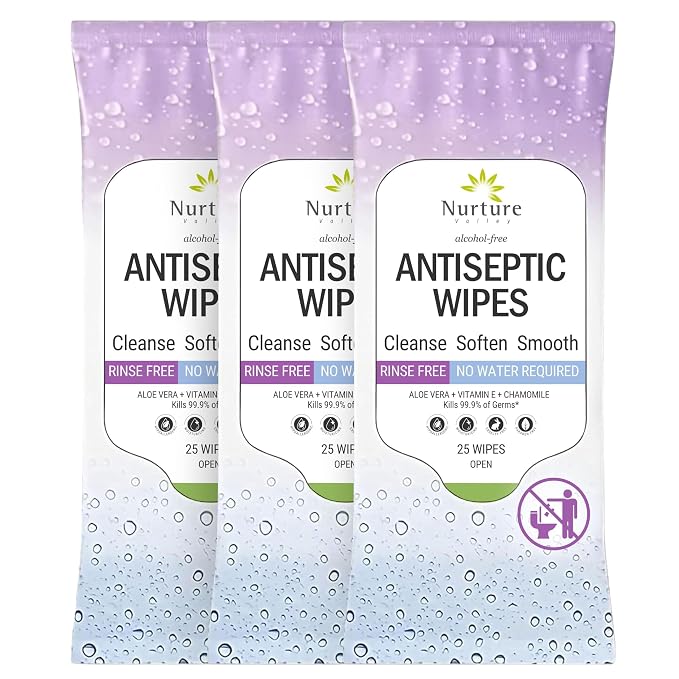 Nurture XL Antibacterial Body & Hand Wipes | Alcohol-Free Antiseptic Wet by NurtureValley