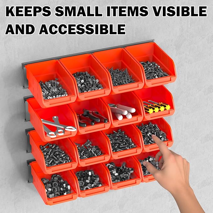 Ultrawall Wall Mounted Storage Bins, Plastic Hanging Storage Organizer Bins - Image 5