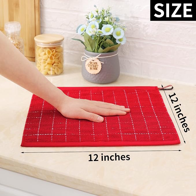 Homaxy 100% Cotton Terry Kitchen Dish Cloths, Ultra Soft and Absorbent Dish - Image 5