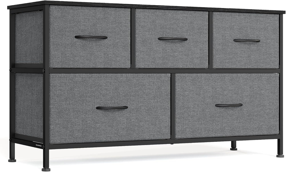 SONGMICS Dresser for Bedroom, Wide Dresser with 5 Fabric Drawers