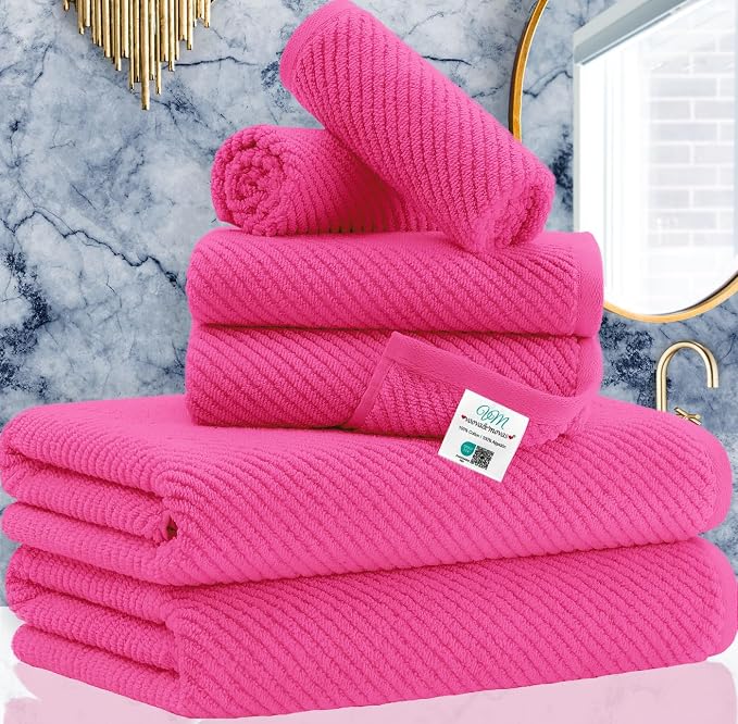 Hot Pink Towels by VOOVAMOVAS