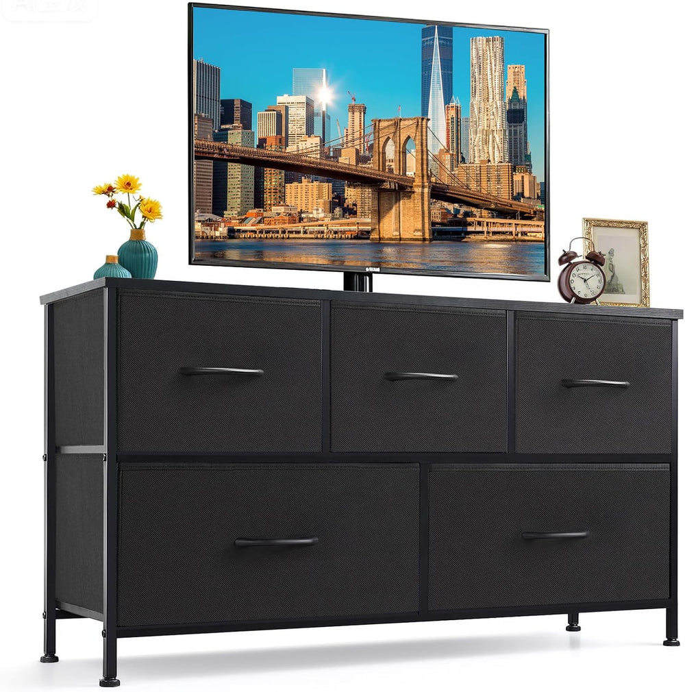 5-Drawer Dresser for Bedroom, Anti-Tip Wide Storage Organizer Fabric