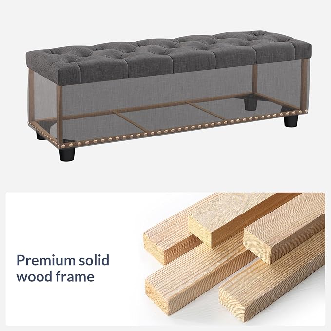 BELLEZE 47" Storage Ottoman, Storage Bench - Image 3