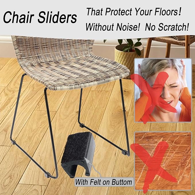 Rectangle U Shaped Chair Leg Tips Caps - Image 3