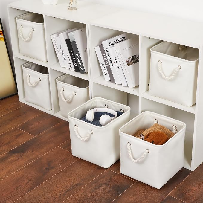 11 x 11 Inch Storage Cubes, 6 Pack Large Collapsible Fabric Storage Bin - Image 2