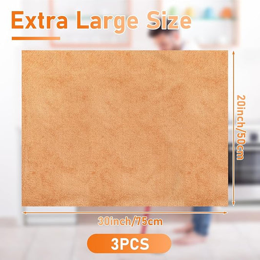 Newwiee 3 Pcs Extra Large Microfiber Cleaning Cloth 30" x 20" Washable Reusable - Image 2