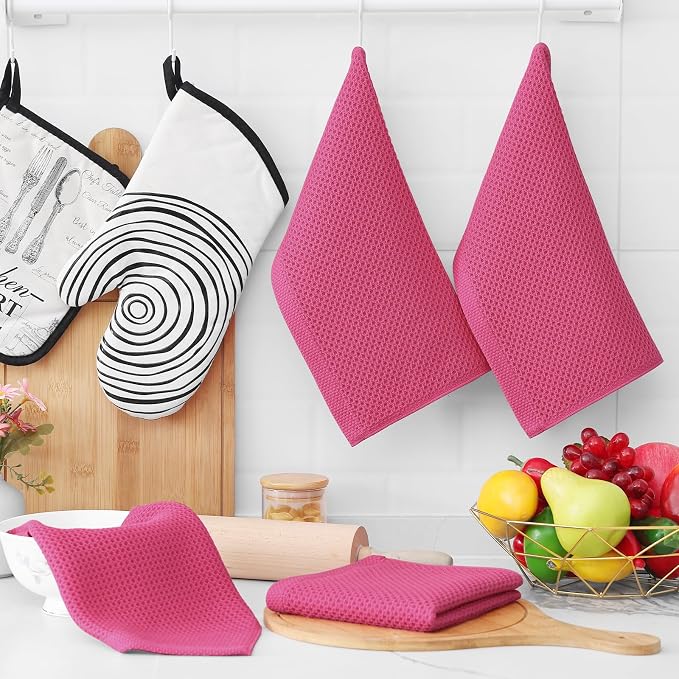 Homaxy 100% Cotton Waffle Weave Kitchen Dish Cloths, Ultra Soft Absorbent Quick - Image 6