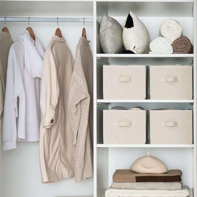 StorageWorks Storage Baskets for Shelves, Foldable Fabric Closet Storage Bins - Image 2