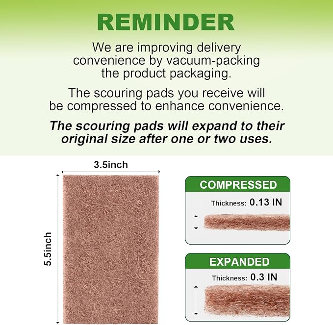 Natural Sisal Non-Scratch Scouring Pads, Garage and Outdoors, Cellulose - Image 7
