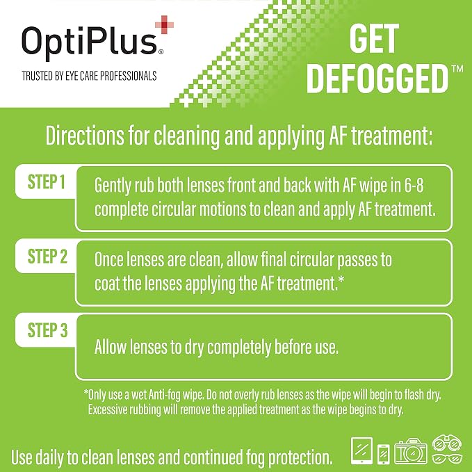 OptiPlus Anti Fog Pre-Moistened Cleaning Wipes - Image 7