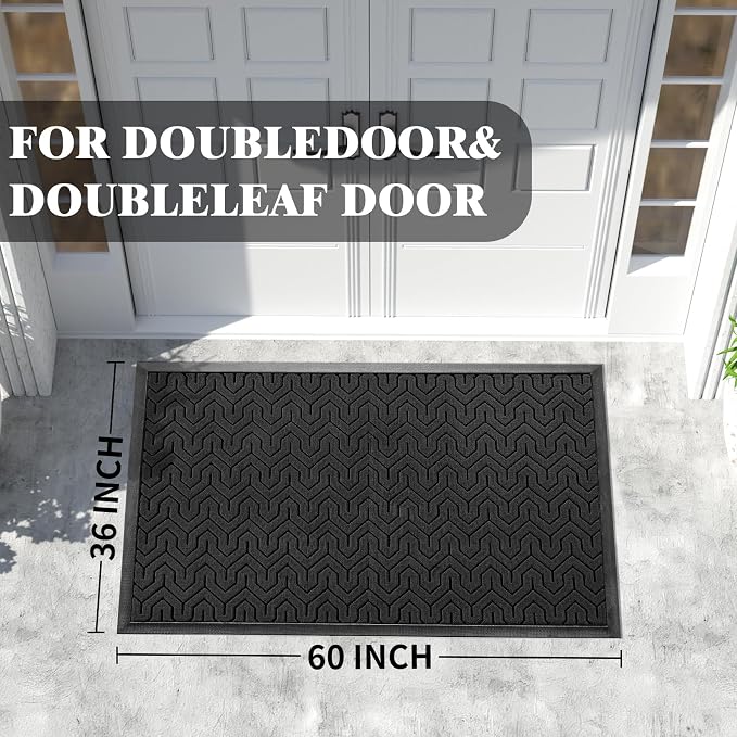 Yimobra Extra Large Door Mat Outside Entrance 60x32, Waterproof Heavy Duty - Image 2