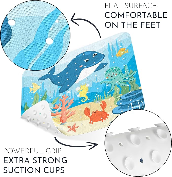 Homerella Anti Slip Shower Mat | Anti Mold Non Slip Bathtub Mat - Image 5