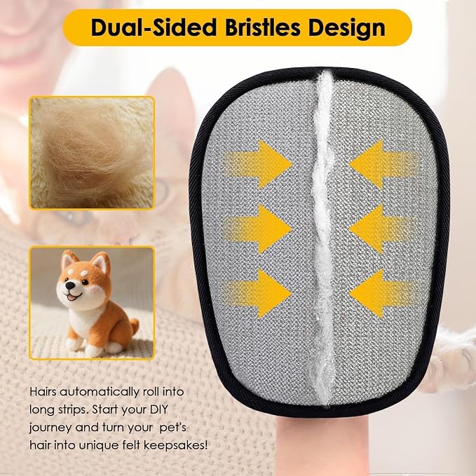 SAWMONG 2Pcs Pet Hair Removal Glove, Fan-Shaped Pet Hair Remover Glove Newly - Image 3