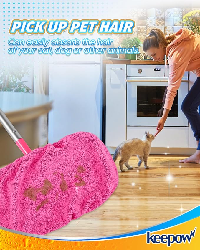 KEEPOW 6 Pack Reusable Mop Pads Compatible - Image 7