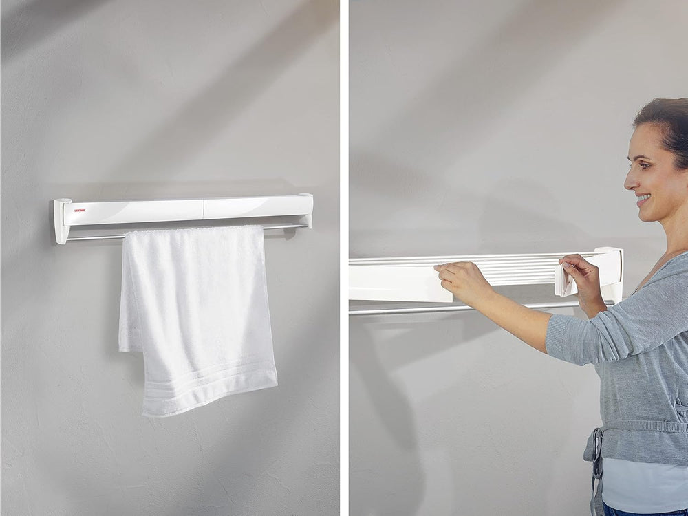 Leifheit Wall Dryer Telegant 36 Protect Plus, Space Saving Wall Mounted Cloth...