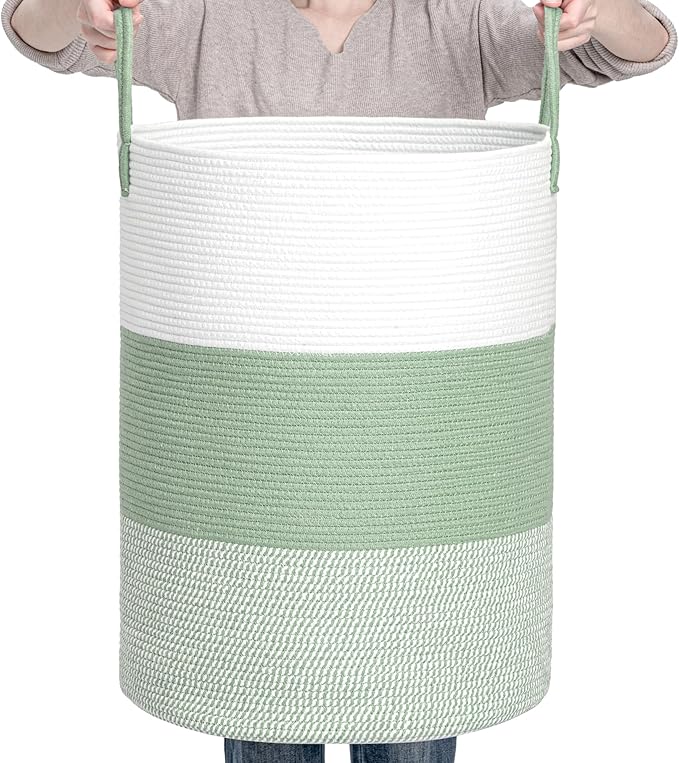CLHMILY&Z 100L Laundry Basket Round Storage Rope Basket by ClhmilyZ