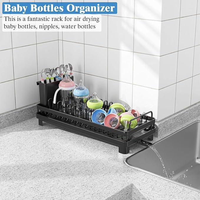 Small Dish Drying Rack, Compact Sink Dish Drainer Plate Rack Organizer - Image 7