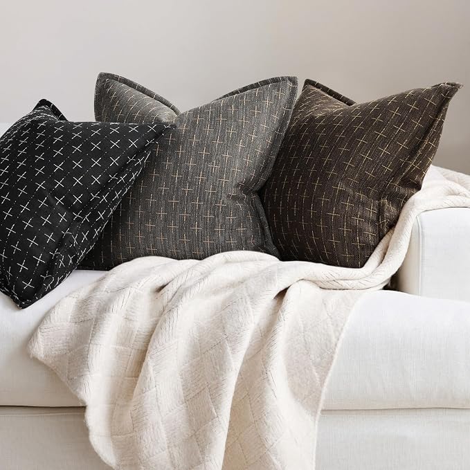 ZWJD Pillow Covers 26x26 Set of 2 Soft Polyester Textured Pillow Covers - Image 4