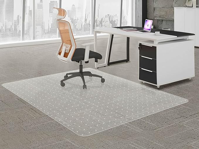 Large Chair Mat for Carpet, Easy Glide Plastic Carpet Floor Protector Mat for by HOMEK