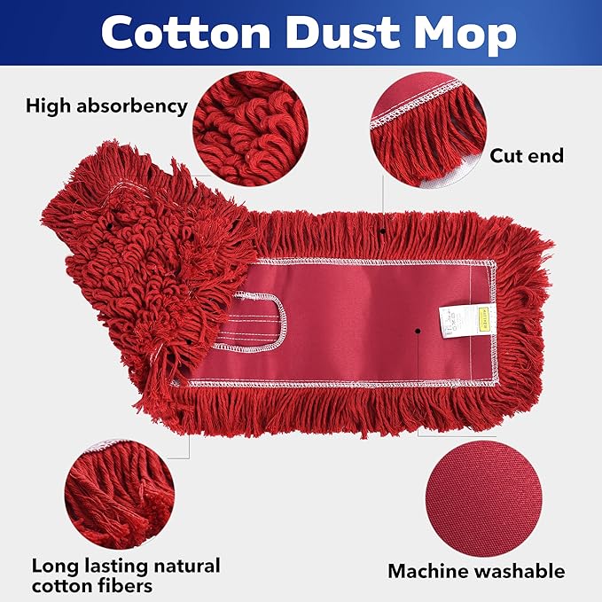 Matthew Cleaning 24'' Industrial Strength Cotton Dust Mop Refill Washable - Image 4