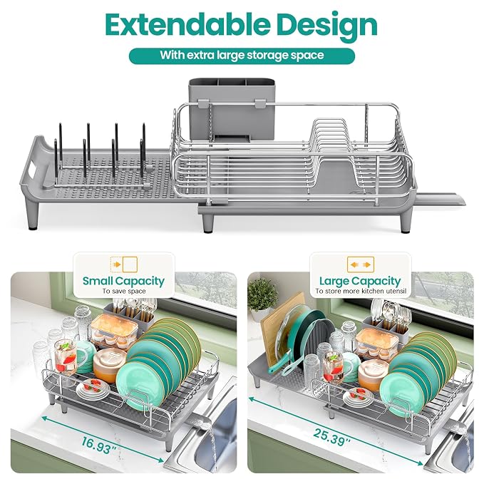 Expandable Dish Drying Rack, Foldable Dish Rack - Image 2