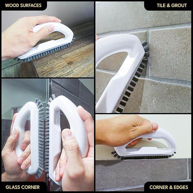 Grout Cleaning Brush Set Heavy Duty Hand Grout Scrub Brush & Detail Cleaning - Image 8
