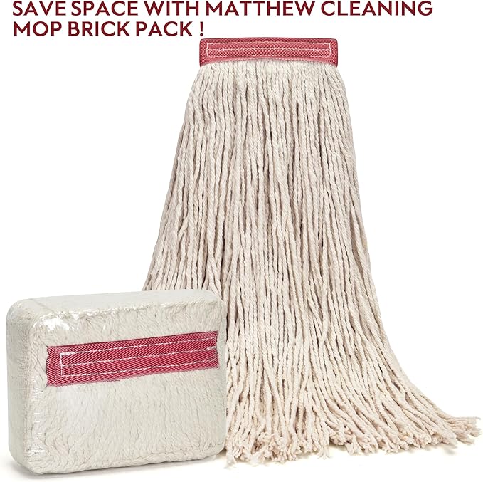 Matthew Cleaning 16oz 6Pack Cotton Floor Mop, Cotton Looped-Open String Heavy - Image 3
