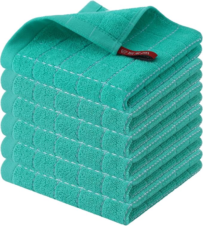 Homaxy 100% Cotton Terry Kitchen Dish Cloths, Ultra Soft and Absorbent Dish by Homaxy