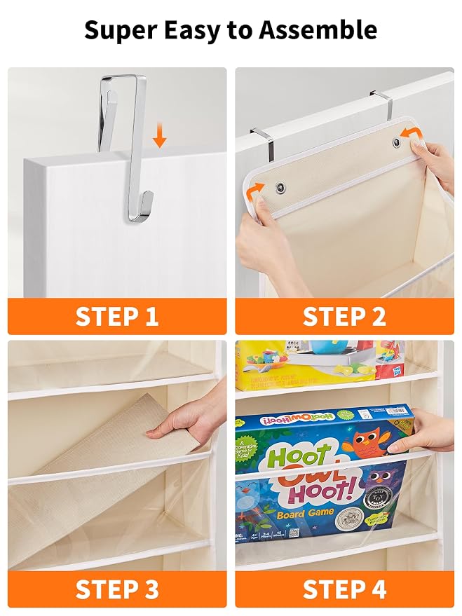 JARLINK 2 Pack Toy Stuffed Animal Storage, Over The Door Organizer W/Clear View - Image 9