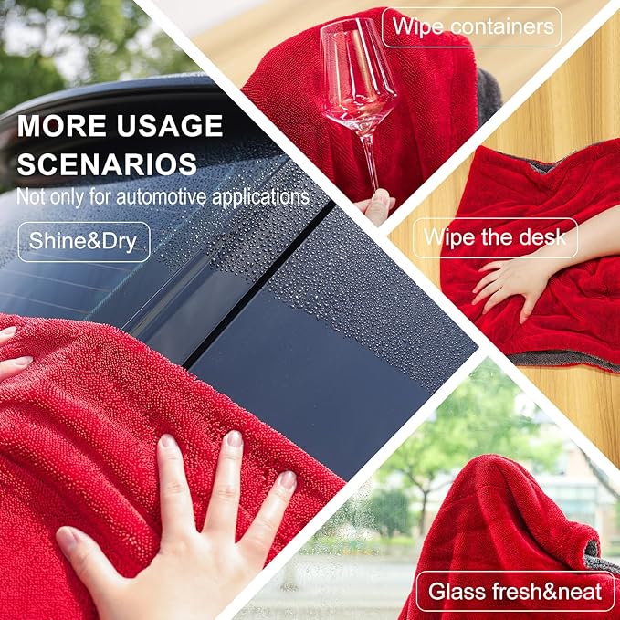 2 Pack XL Car Drying Towel – 1300GSM Ultra Absorbent Microfiber, Twisted Loop - Image 7