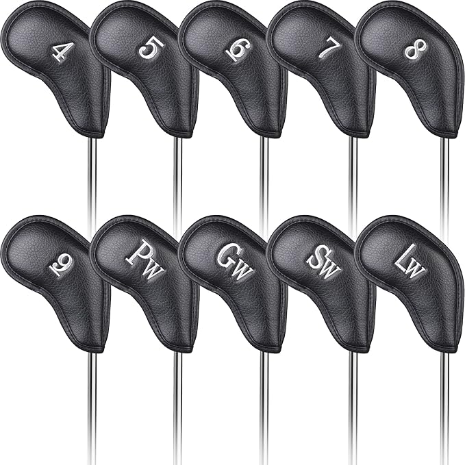 CRAFTSMAN GOLF 12pcs or 1pc Thick Synthetic Leather Golf Iron Head Covers Set by CRAFTSMANGOLF