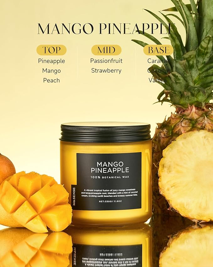 M&SENSE Mango Pineapple Tropical Scented Candle - Image 2