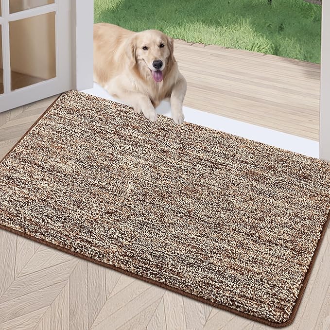 REFETONE Indoor Doormat, Front Door Mat 32"x40" Absorbent Rubber Backing Non by Refetone