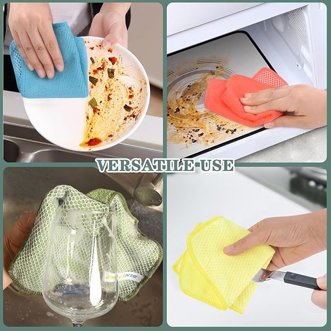 SINLAND Microfiber Dish Cloth for Washing Dishes Dish Rags Best Kitchen - Image 5