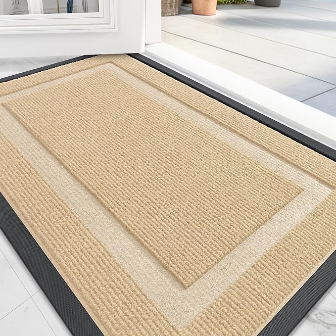 OLANLY Front Door Mat Indoor Outdoor Entrance, Waterproof All-Season, by OLANLY