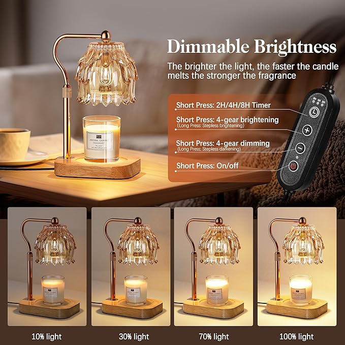 Candle Warmer Lamp with Timer Dimmer, Modern Wax Warmer - Image 2