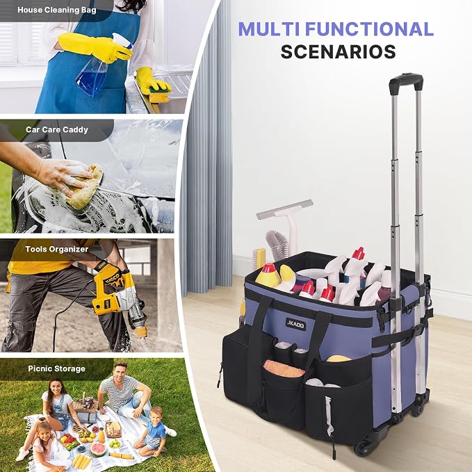 Large Rolling Cleaning Caddy Bag - Image 7