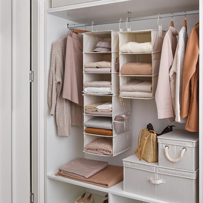 StorageWorks 6-Shelf Closet Organizers, Two 3-Shelf Separable Hanging Shelves - Image 9