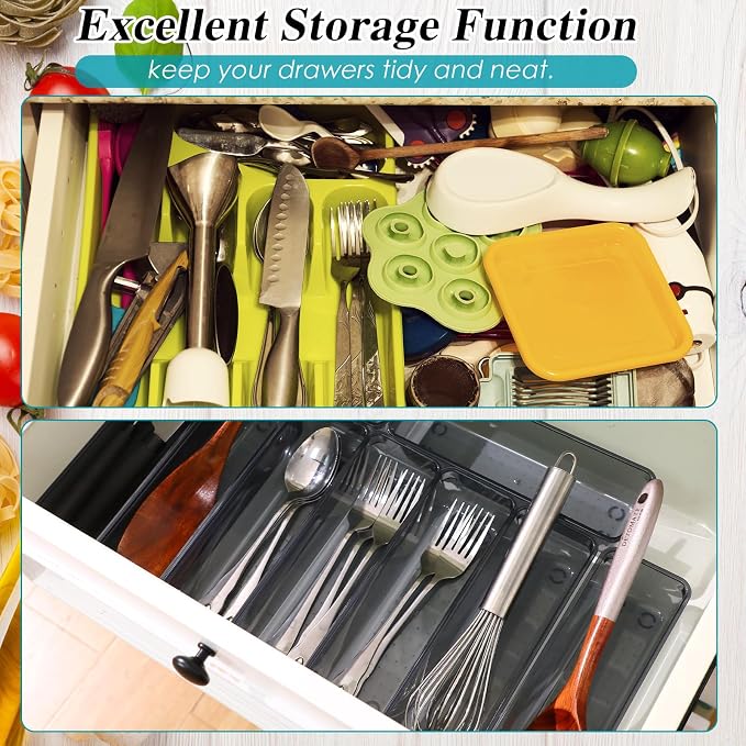 Maitys 12 Pcs Vanity Drawer Organizer 9 x 3 x 2 Inches Clear Plastic Utensil - Image 5