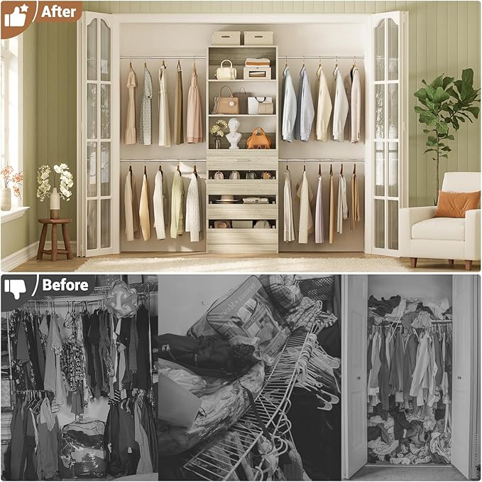 Aheaplus Closet System, 4-9Ft Closet Organizer - Image 6
