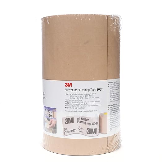 3M All Weather Flashing Tape 8067, 9 in x 75 ft, 1 Roll, Adhesive Backed Split by 3MIndustrial