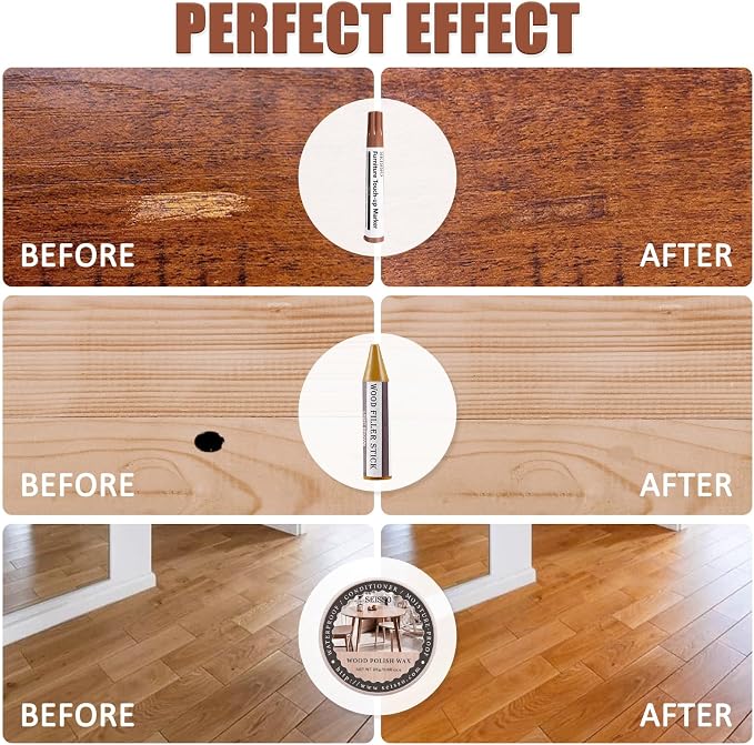 SEISSO Furniture Repair Kit, 18 Colors Touch Up Markers and Wood Filler Sticks - Image 3