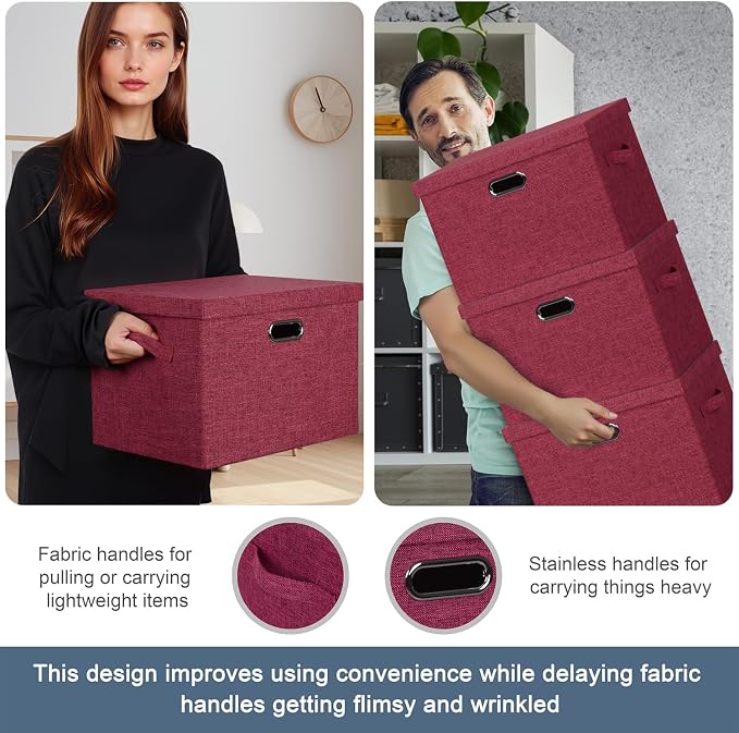 Large 17" 36 Quart Collapsible Stackable Storage Bins
