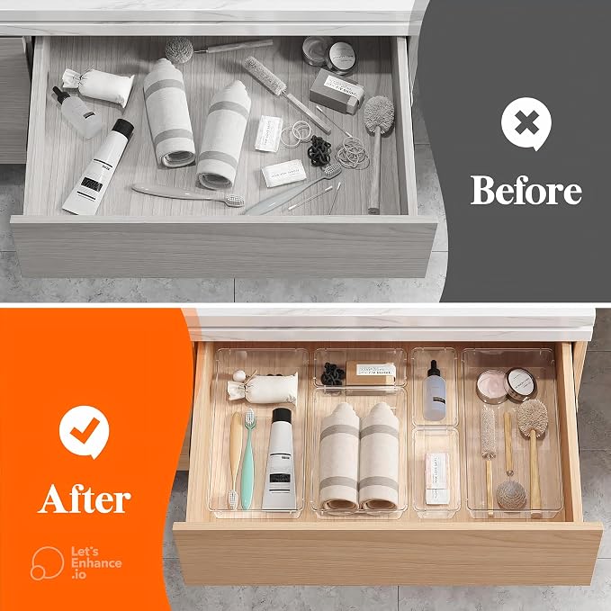 21-Pack Clear Plastic Drawer Organizer Trays – BPA-Free Storage Bins - Image 4
