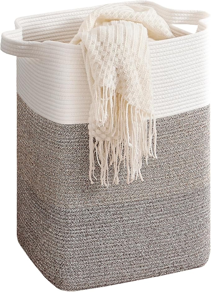 CLHMILY&Z 75L Laundry Hamper Rectangular Cotton Rope Basket by ClhmilyZ