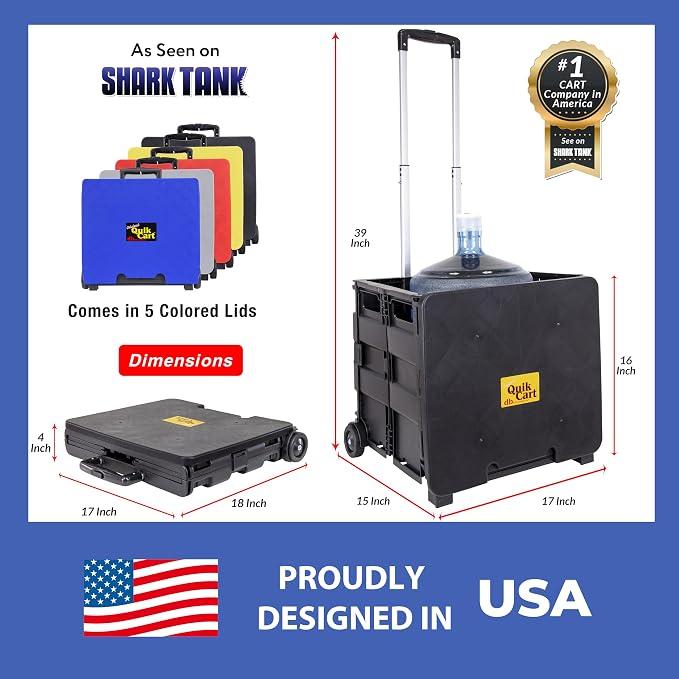 dbest products Quik Cart Collapsible Rolling Crate on Wheels - Image 4