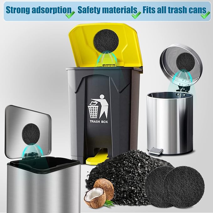 12-Pack Universal Stick-on Trash Can Odor Absorbing Filters, Thick Design - Image 5